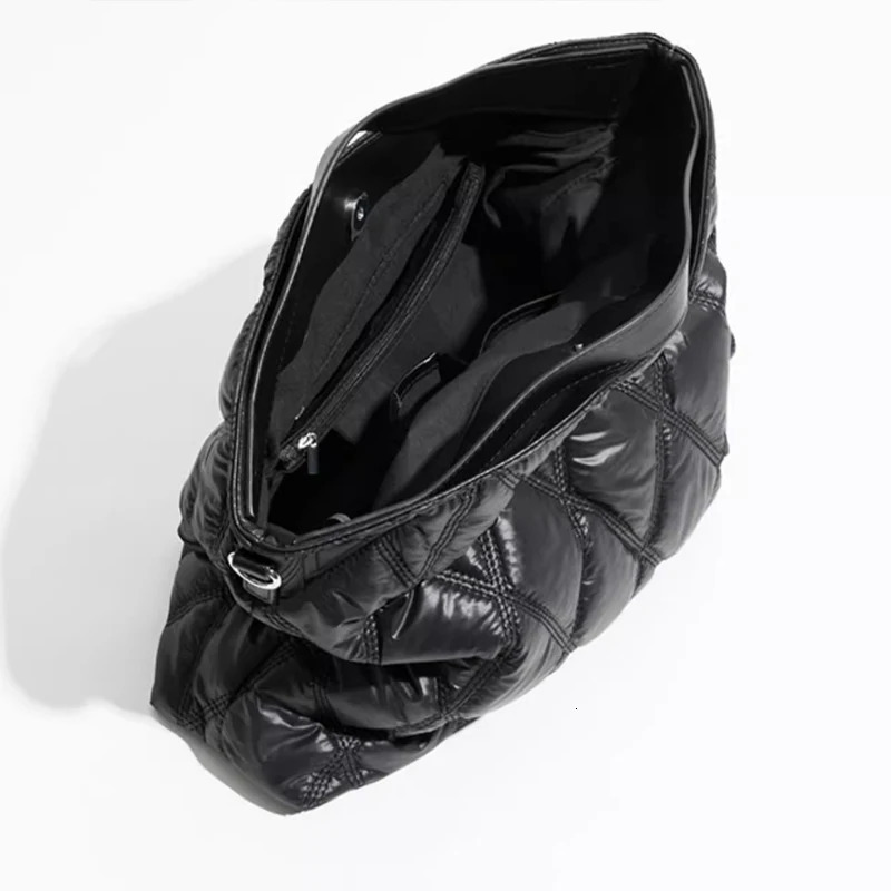 Fashion Lingge bedding inflatable handbag er mat womens handbag casual nylon shoulder cross body bag large capacity bag241209