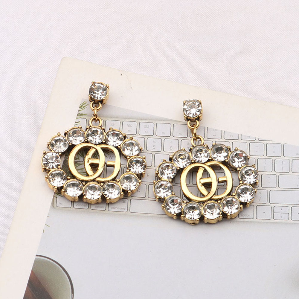 Classic Stud Bee Earrings Designer Earring Crystal Eardrop Letter 925 Silver Wedding Christmas Gifts Jewelry High Quality Gifts Inlay Pearl Studs