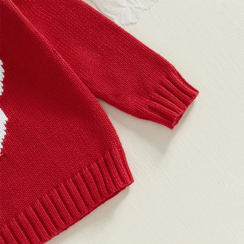 Baby Girl Autumn Winter Sweater Casual Long Sleeve O-Neck Bow Printed Loose Knitted Floral Casual Top Childrens Clothing 241210