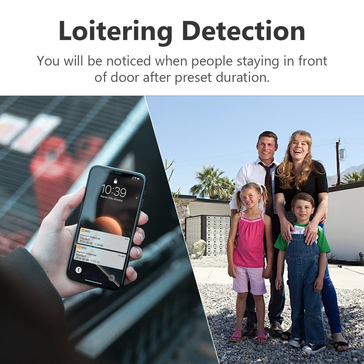 IMOU Video Doorbell 2S Set 5000mAh Rechargeable Battery 30 ° Pan Camera Human Detection Bidirectional Intercom Waterproof 100% Cordless Chime Clock 24