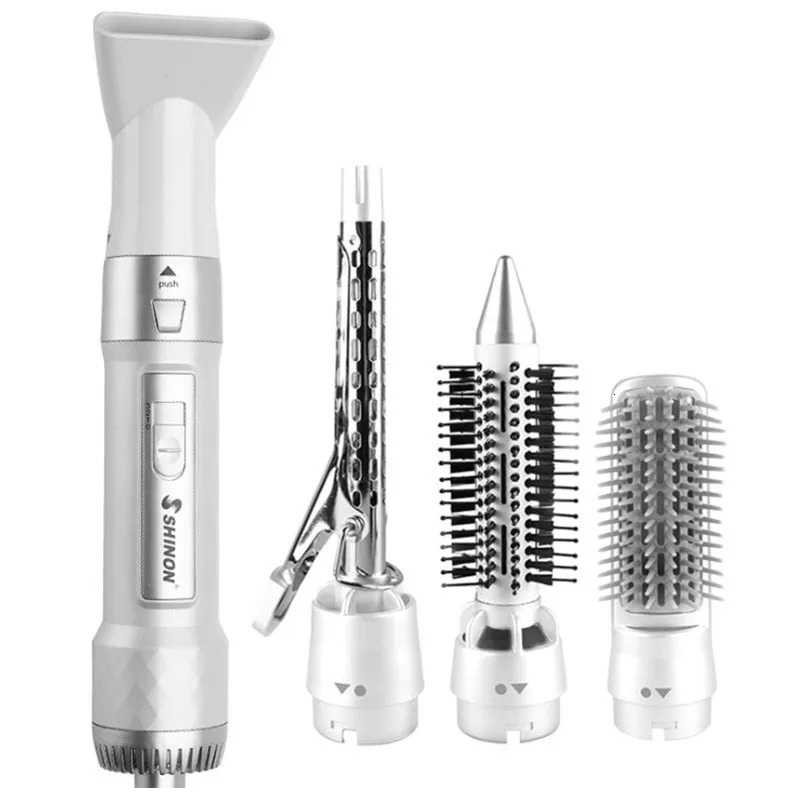 Professional 4 in 1 Multifunction Hair Dryer Curler Curling Straightener Comb Iron Brush Electric Styling Tools 241209