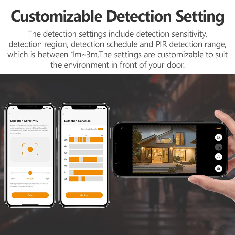 IMOU Video Doorbell 2S Set 5000mAh Rechargeable Battery 30 ° Pan Camera Human Detection Bidirectional Intercom Waterproof 100% Cordless Chime Clock 24