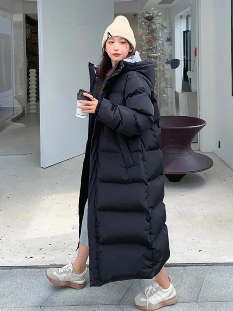 Winter Warmth Parka Long Womens Down Jacket Snow Hooded Thick Elegnat Windproof 241209