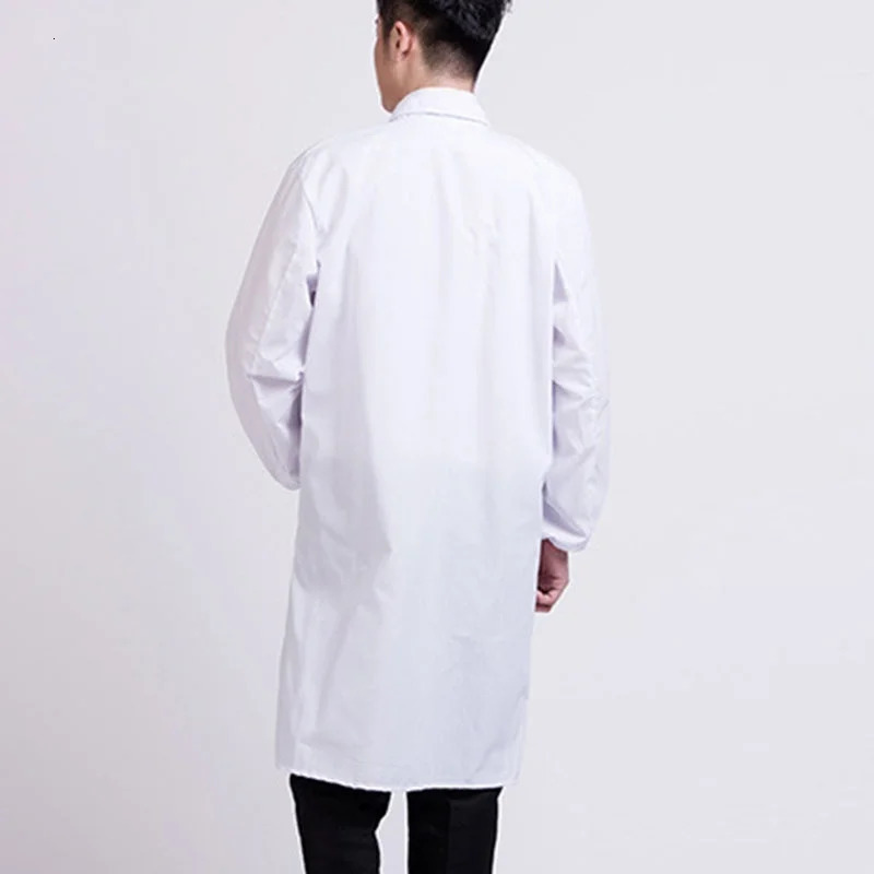 Unisex Long Sleeve White Coat Nurse Doctor Uniform Thin Breathable Work Clothes Food Factory Professional Work Uniform 241209