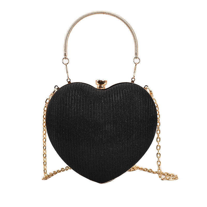 Small bag Womens new fashion portable heart bag Western chain single shoulder messenger bag net red mouth red bag