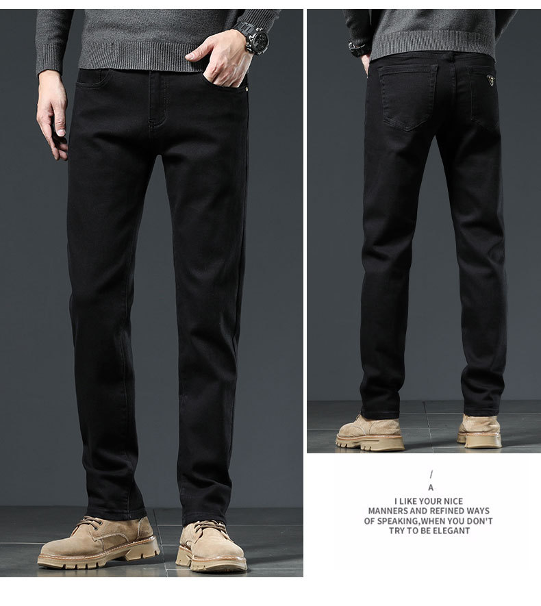 Autumn New Mens Washed Destroyed vintage men's straight classic Skinny Slim Ripped Casual Trousers Casual classic jeans