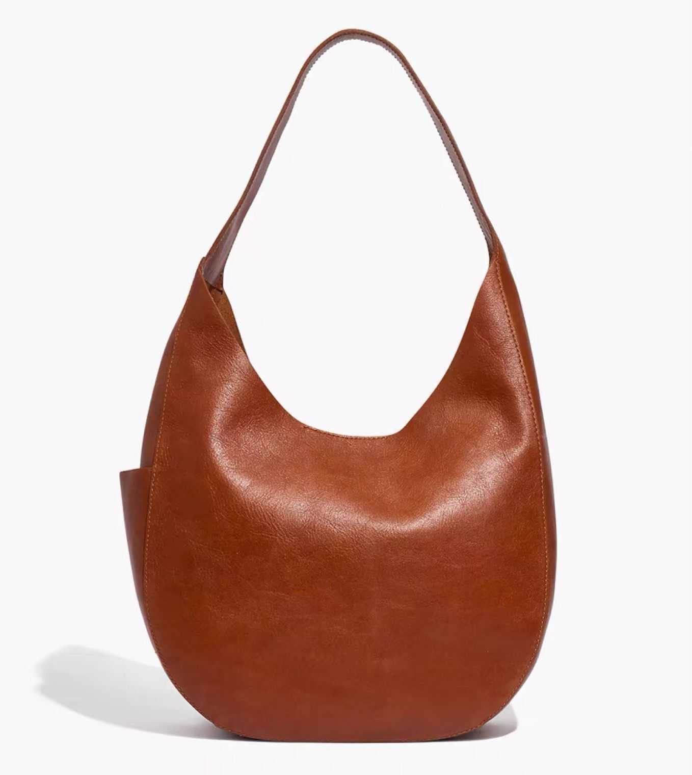 Simple top layer cowhide casual armpit bag for women, large capacity shoulder bag, large shopping bag, commuting bag 241215