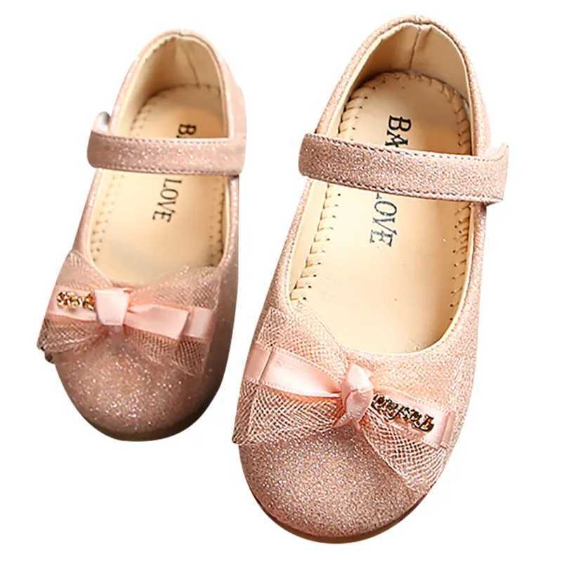 Toddler Girls Shoes Ballet Flats Shoes Lace Bow Design Princess Kids Soft Soled ShoesXJ241209