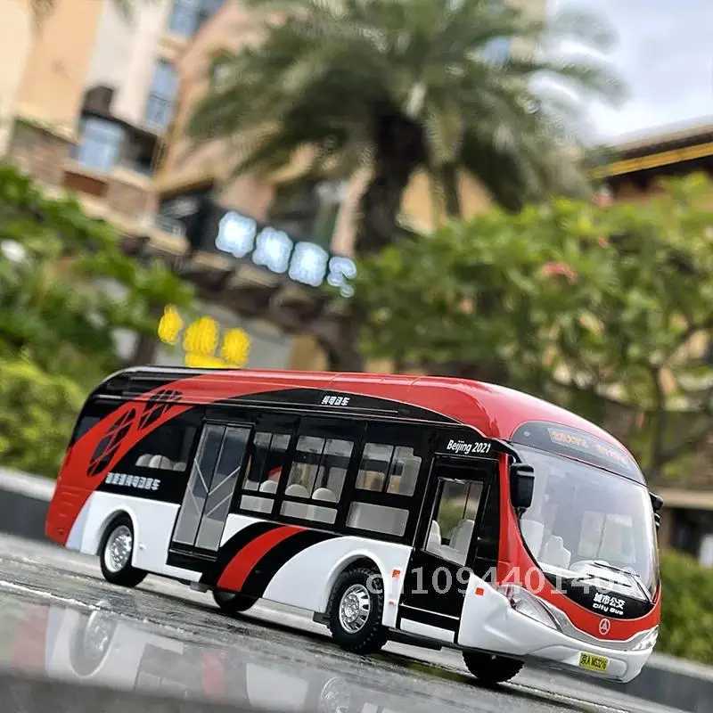 Electric tourism toys transportation buses alloy car models die-casting metal simulation toys city tourism bus models sound and light childrens toy gi