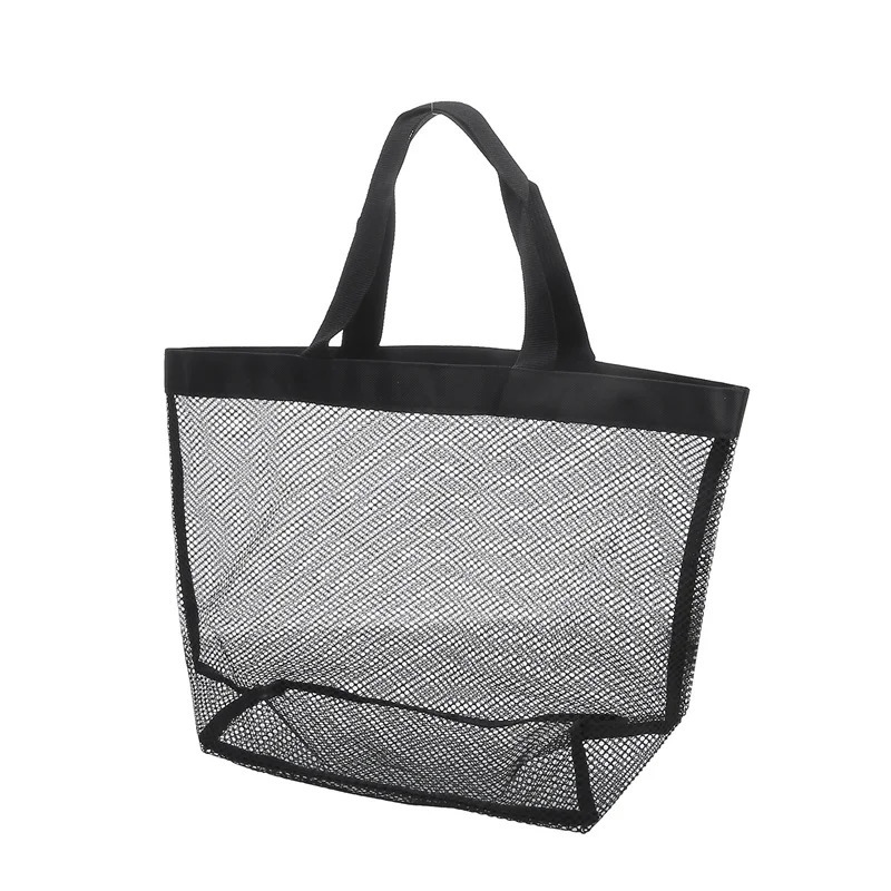 Large Capacity Mesh Beach Bag Foldable Breathable Tote For Swimming Travel Grocery One Shoulder Handheld Wash 2024 241203