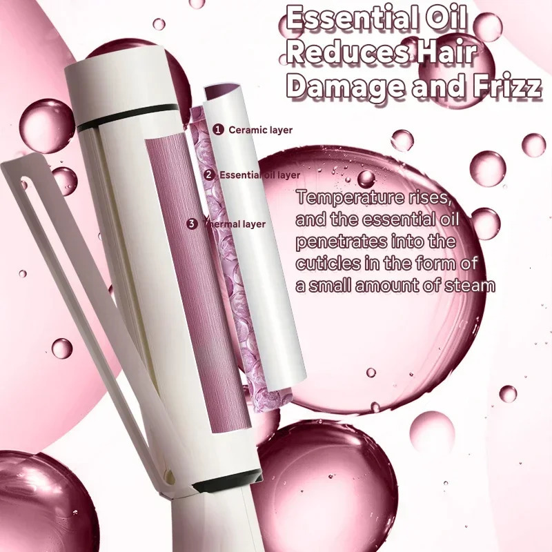 NOVUS 40MM Hair Curlers 4000W Negative Ion Ceramic Care Big Wand Wave Hair Styler Curling Irons Fast Heating Wavers Styling Tool 241209