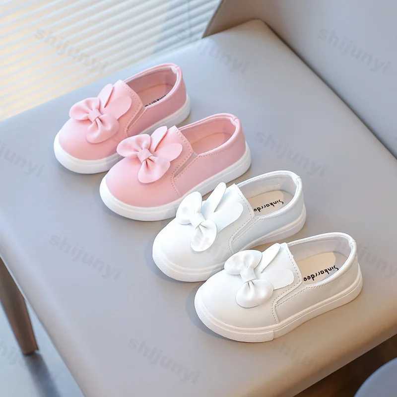 Kids Loafers Slip-on Leather Shallow Casual Shoes Boys Girls Cute Bunny Flats Toddler Fashion Leisure Children Non-slip SneakersXJ241209