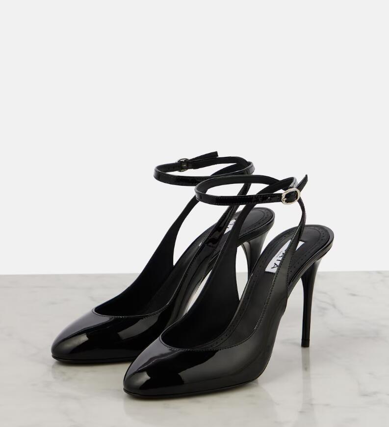 Luxury designer Patent leather slingback pumps women high heels sandals pumps open toe 35-43 with box