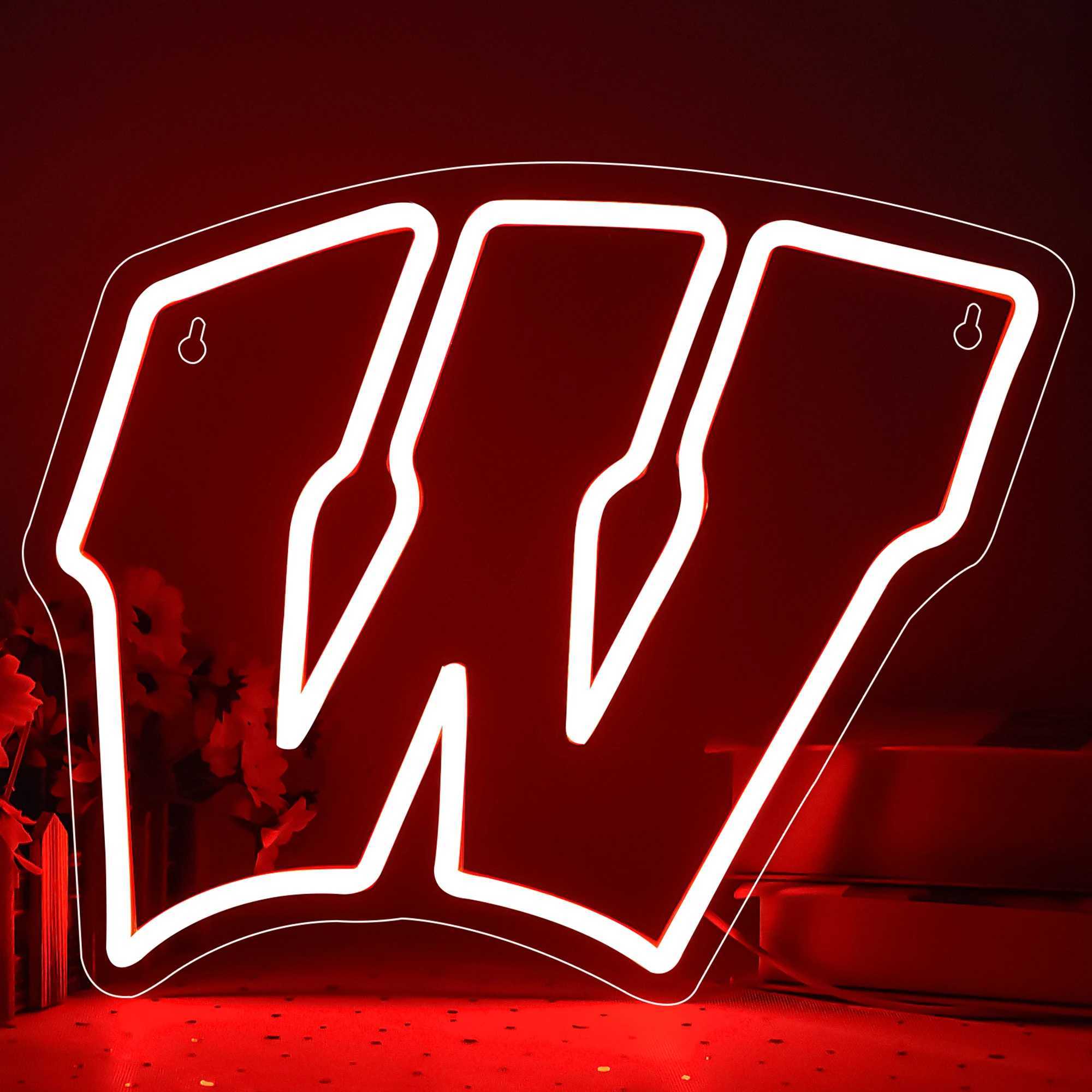 Wisconsin Neon Academy Neon LED Logo University Football Team Neon Sports Fan Gift X241210