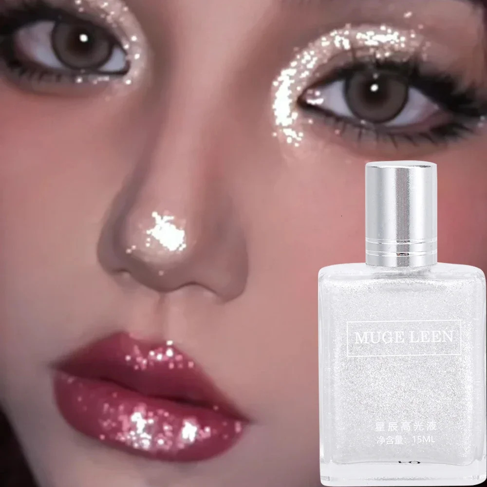 Face Diamond Liquid Highlight Mini Waterproof Lasting High Gloss Glitter Eyeshadow Highlighter Body Contour Makeup 241209