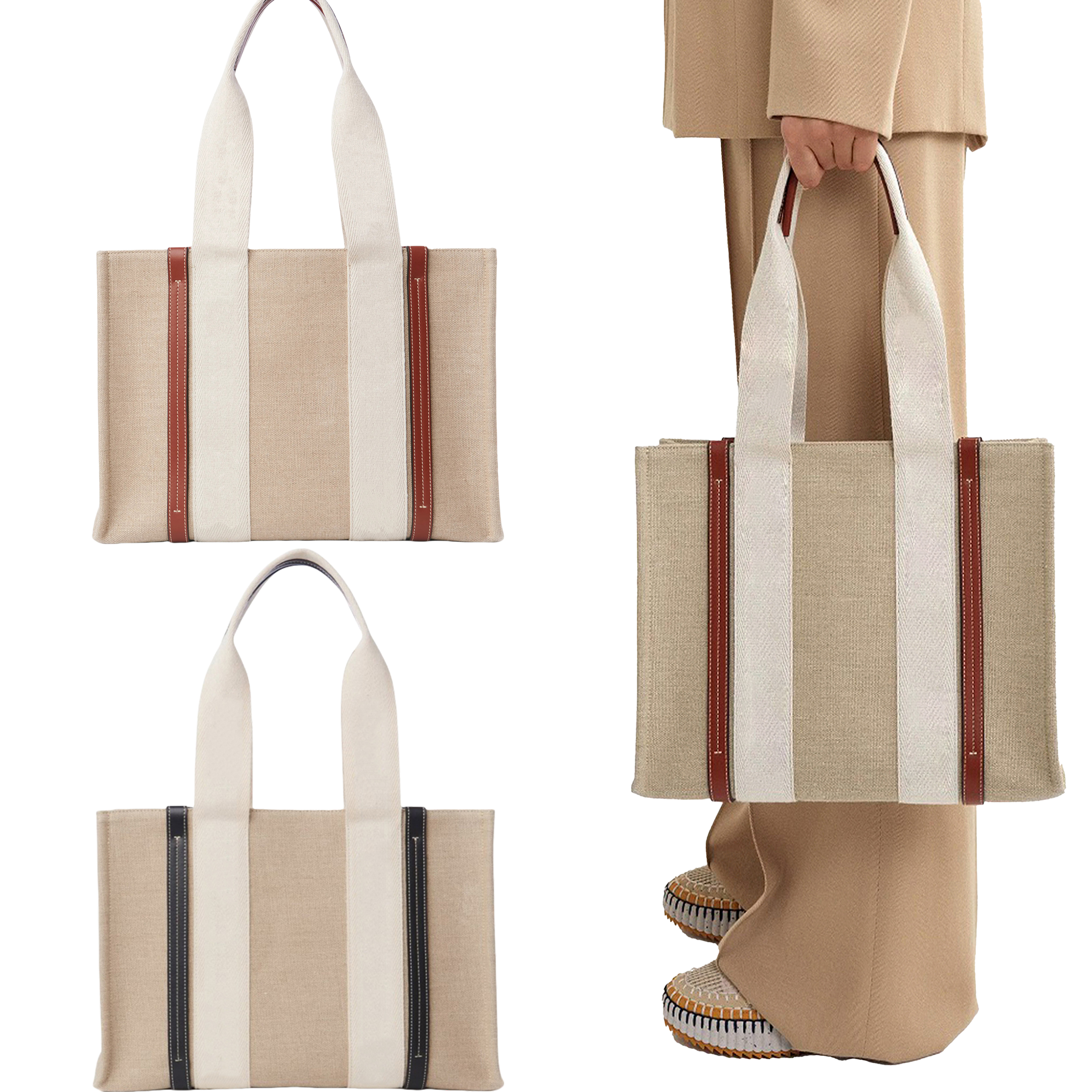 Tote Bag Designer Handbag Wooden Womens Fashion Linen Beach High Quality Shoulder Large Capacity Shopping Luxury bag