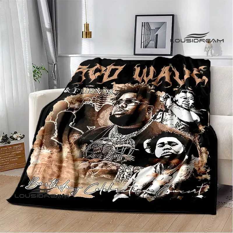 Rapper rod wave printed blanket Warm Flannel Blankets Soft and Comfortable blanket Home Travel Blanket bed linings Birthday GiftXJ241210