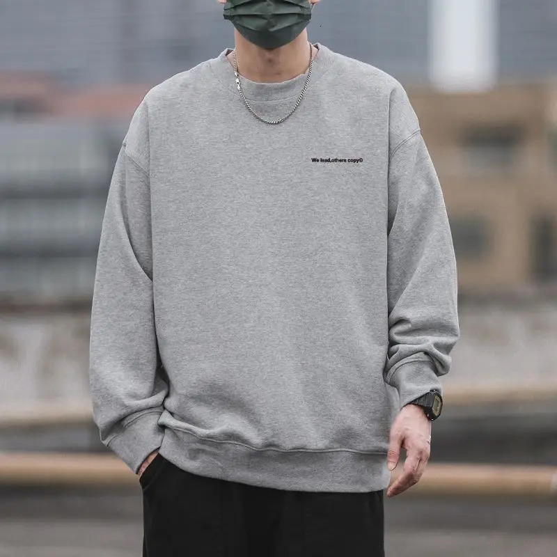 American Retro Autumn Boyfriend Patchwork Round Neck Letter Fashion Solid Color Loose Casual Long Sleeved Sweatshirt 241209