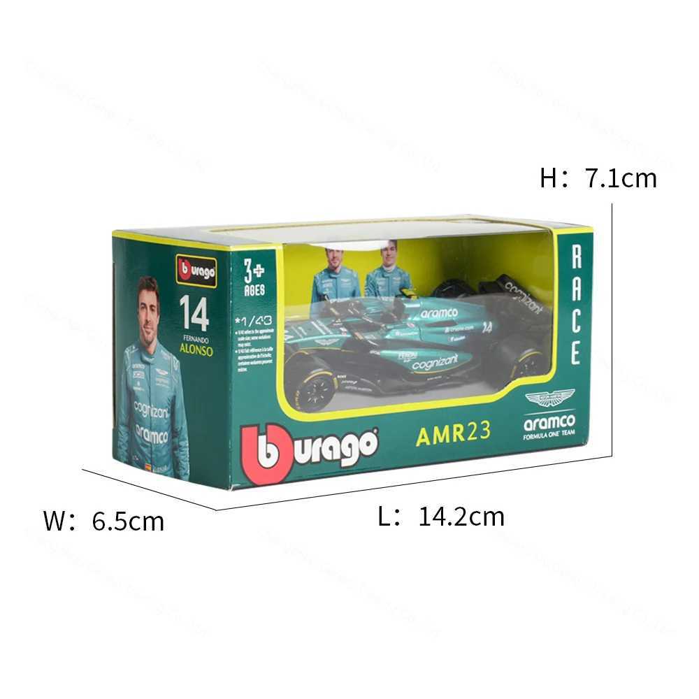 Bburago 1 43 2023 Aston Martin AMR23 F1 Formula Car Die Casting Vehicle Collection Model Racing Toy X241209
