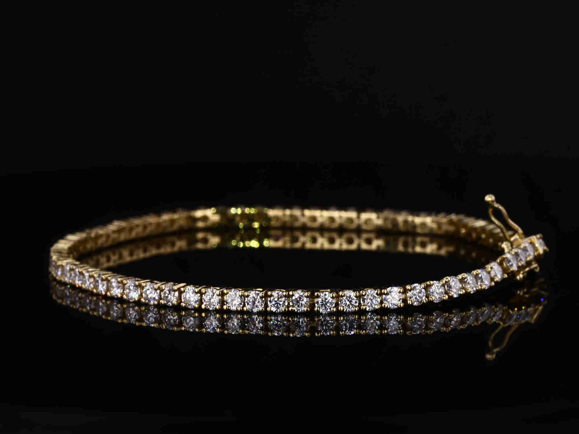Starsgem Custom Man Women 18cm 9K solid yellow gold lab grwon Diamond Chain Link Tennis Bracelet