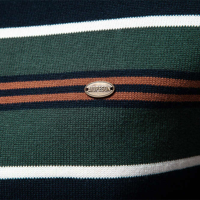 2024 Autumn/Winter New European Half Zipper Knitted Sweater Casual Striped Men's Top