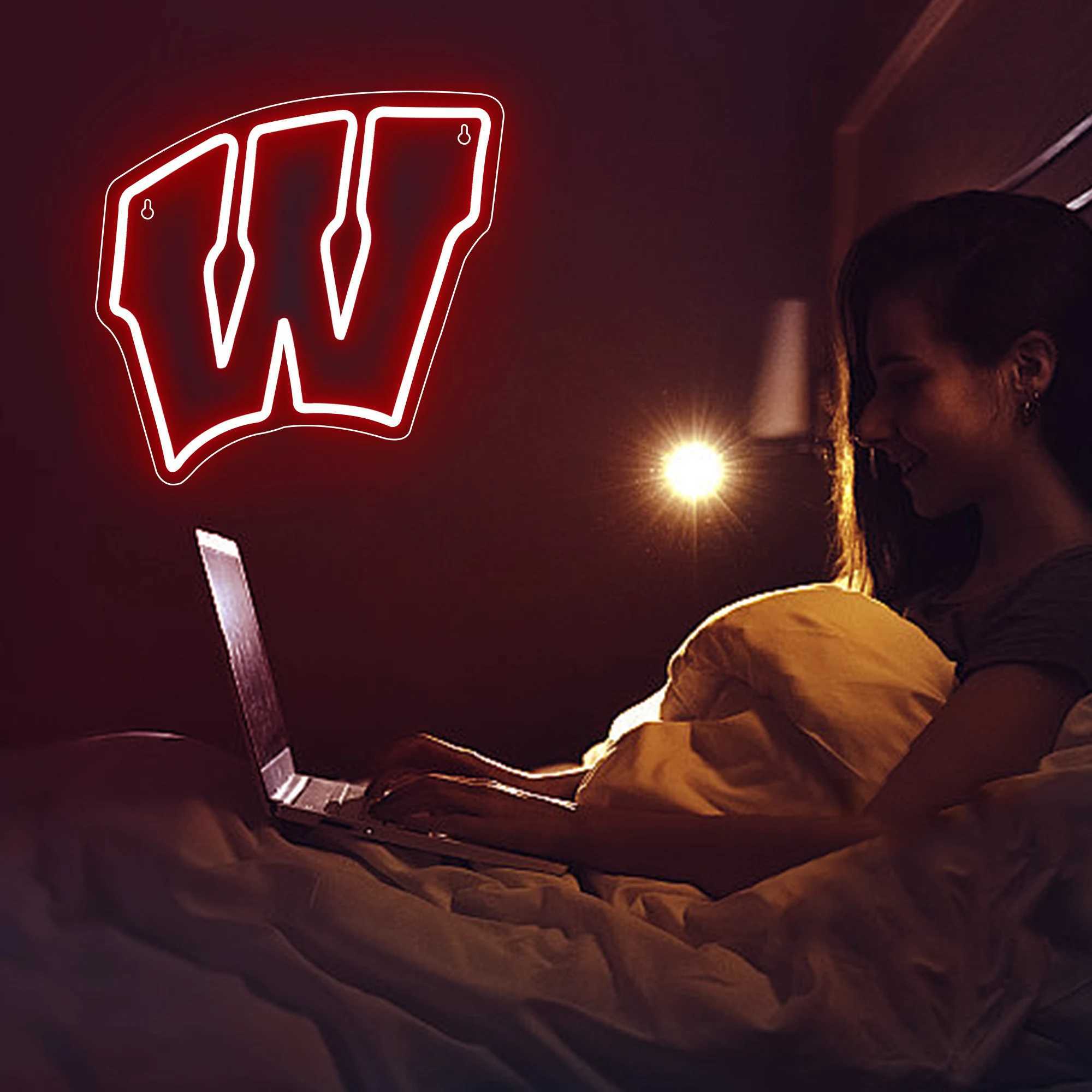 Wisconsin Neon Academy Neon LED Logo University Football Team Neon Sports Fan Gift X241210
