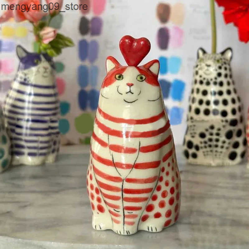 Vases Vase | Resin Crafts Polka Dot Cat Vase For Cat Lovers J241210