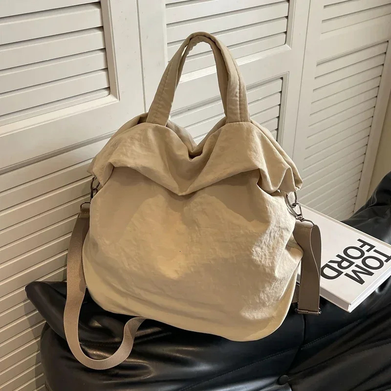 Nylon Solid Color 2024 High Quality Shoulder Bag Zipper Versatile Fashion Handbag Soft Large Capacity Crossbody 241203