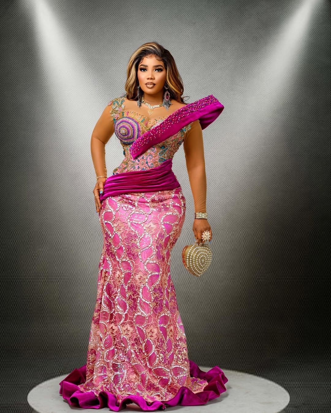 Fuchsia Mermaid Prom Dresses 2025 Florals Lace Rhinestones Beaded Evening Formal Party Second Birthday Engagement Gowns Plus Size Dress For Special Oc