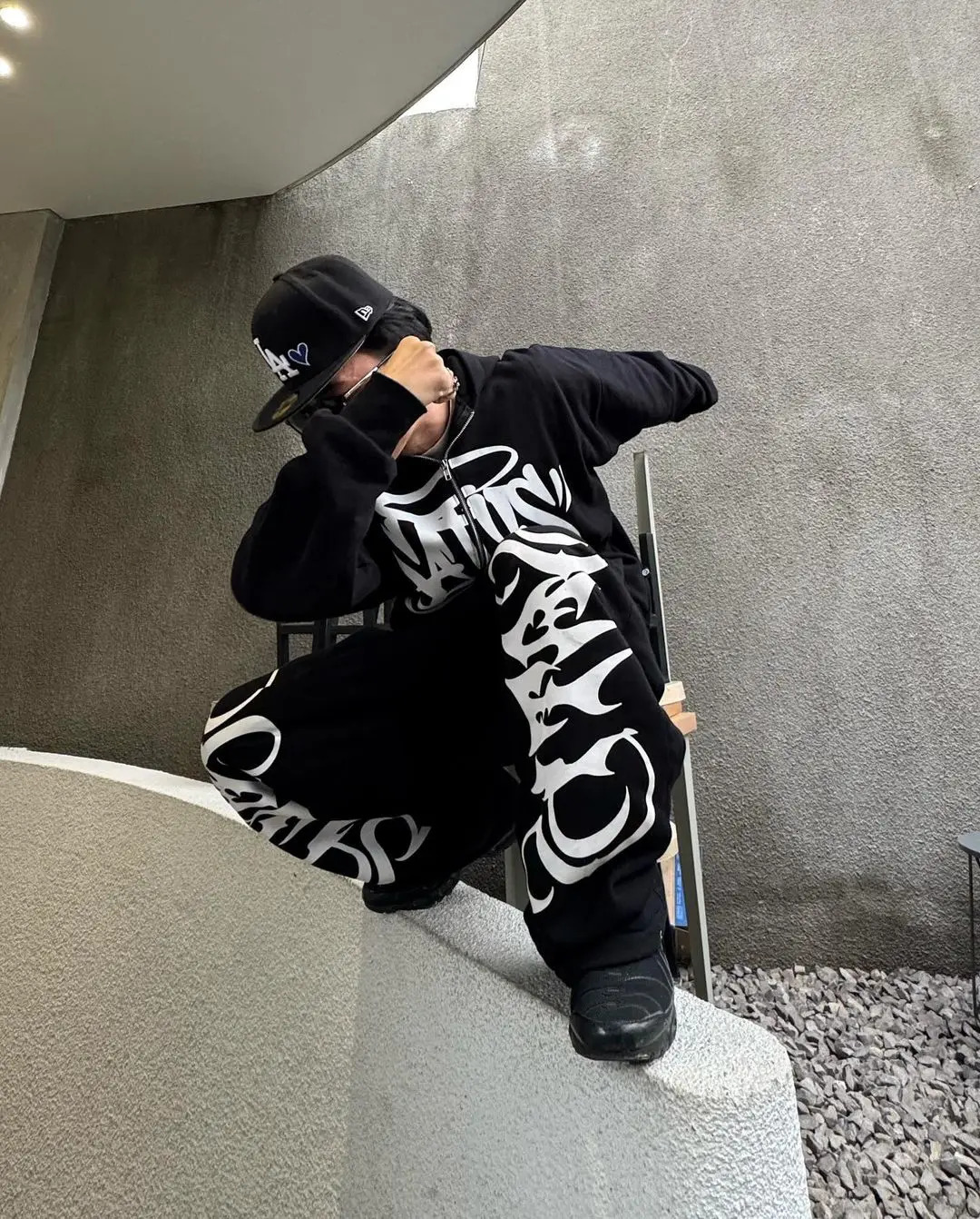 Hip Hop Letter Print Oversized Zip Up Hoodie Sweatpants Two Piece Set Y2K Clothes Tracksuit Men Casual Pants Tops Clothing 241209