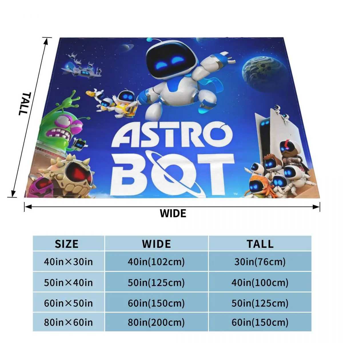 Astro Bot Coral Fleece Plush Throw Blankets Adorable Robots Video Game Blanket for Bed Outdoor Warm Bedding ThrowsXJ241210