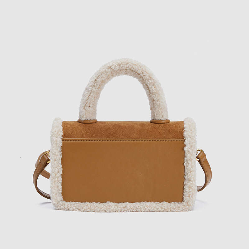 Women's 2022 new fashionable suede plush crossbody bag versatile winter single shoulder lamb fur handbag
