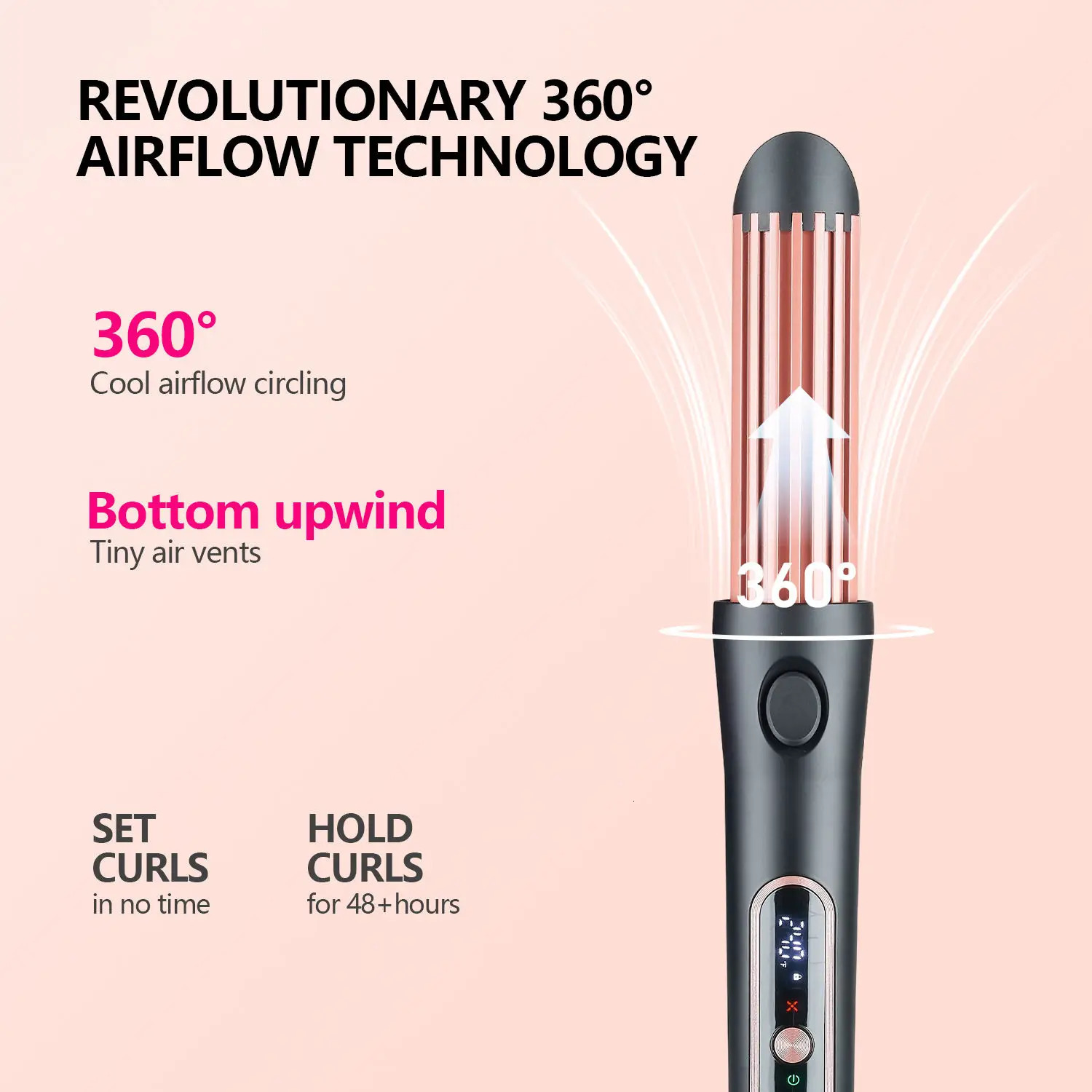 Professional Hair Curler with Cooling Air 2 in 1 Ceramic Flat Iron Air Flow Electric Comb Hair Straightener Air Curling Iron 241209