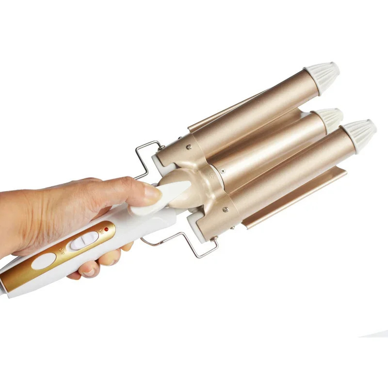Triple Barrel Hair Curling Iron Ceramic Curler Professional Waver Tongs Styling Tools for All Types 241209