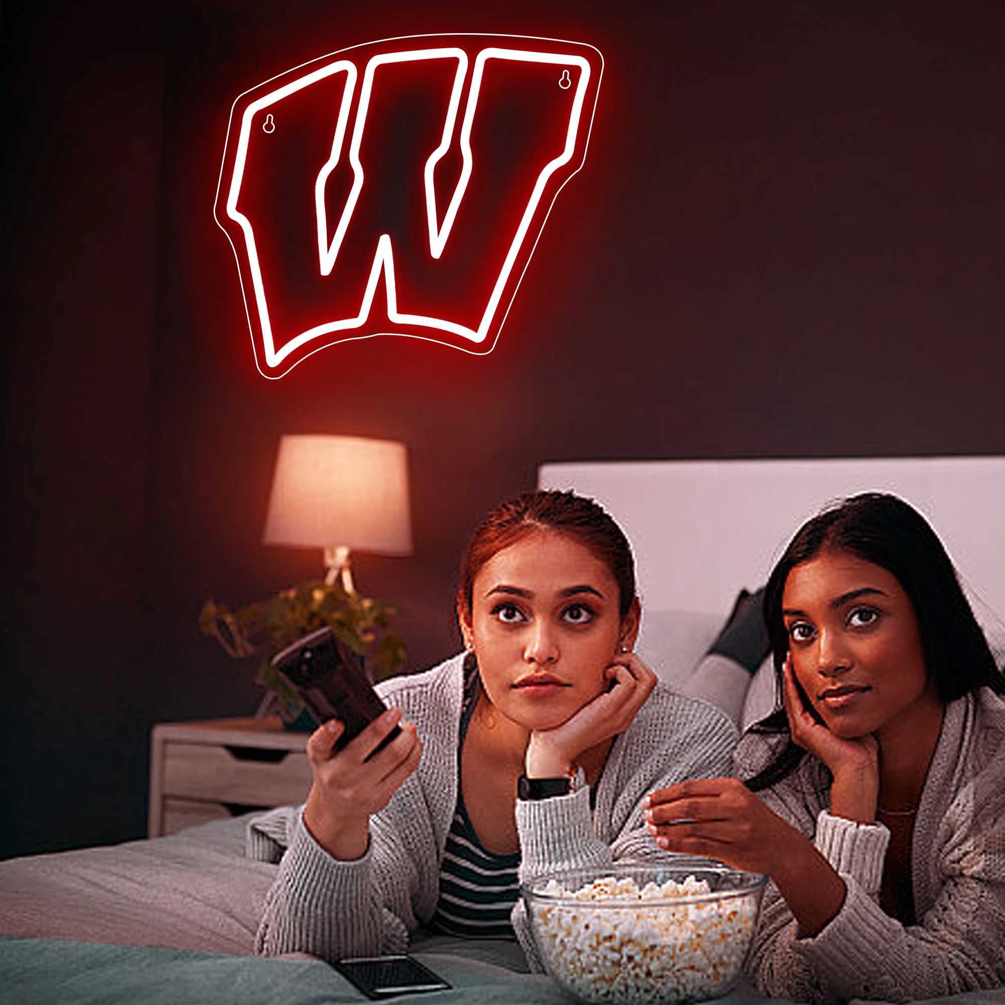 Wisconsin Neon Academy Neon LED Logo University Football Team Neon Sports Fan Gift X241210