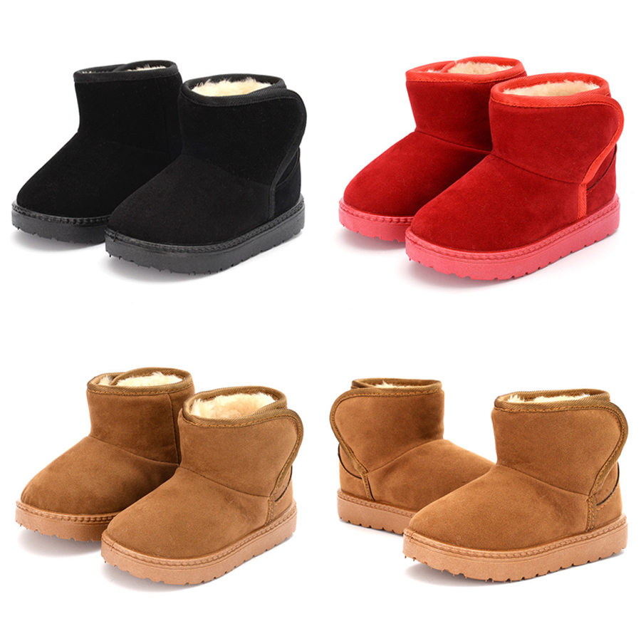 Kids Snow Boots Winter Fashion Non-slip Toddler Boots Littlesprouts Skiing Solid Color Warm Pattern Soft Thick Bottom Kid's Shoes Sizes 21 - 38