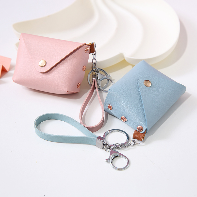 New Creative Ins Keychain PU Leather Coin Strap Cute Girl Wallet Designer Storage Mini Wallet Kawaii Bag bag