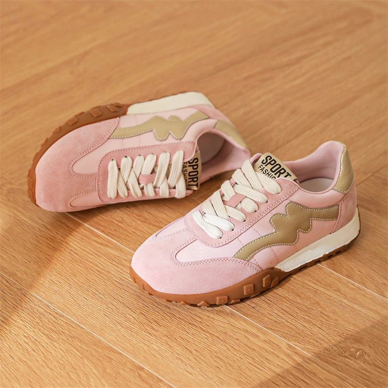AIYUQI Sneakers Women Spring Genuine Leather Women Moral Training Shoes Flat Casual Shoes Women Forrest Gump Shoes Women