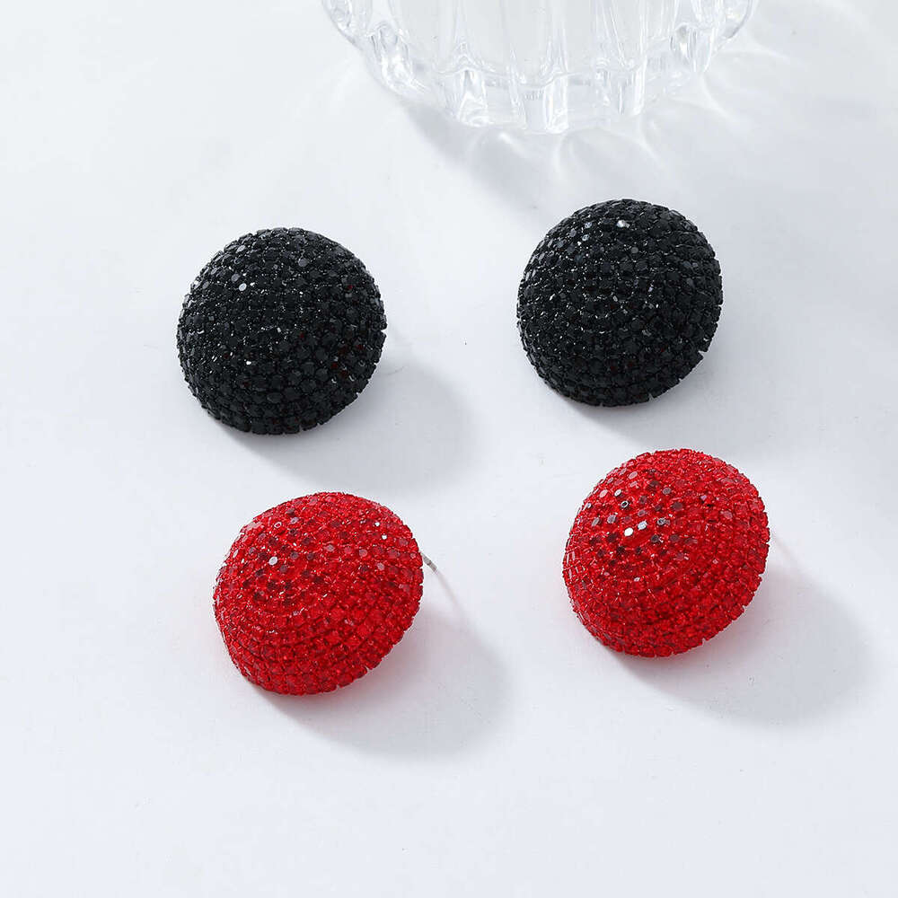 2024 autumn and winter new style temperament semi-circular solid color rhie trendy fashion earrings accessories