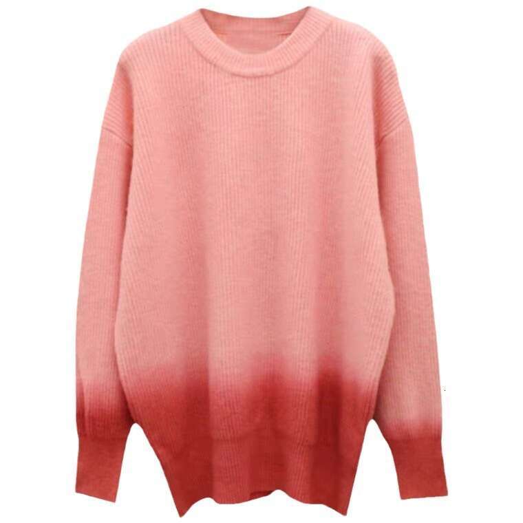 Sweater autumn and winter gradient color Korean version loose outer wear lazy style knitted sweater sweet pullover foreign trade women's top