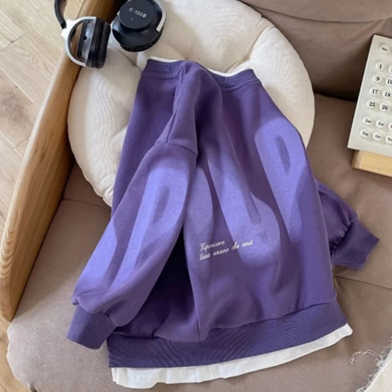 Mens hoodies sweatshirts cotton tops jackets purple spring summer autumn childrens sportswear childrens clothing 241210