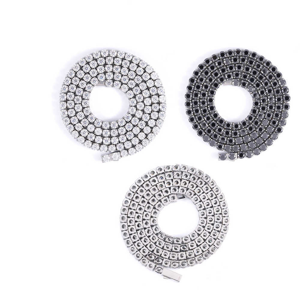 4/5mm Pass Diamond Tester Hip Hop Jewelry VVS D Color Shiny Men 316L Stainless Steel Moissanite Tennis Chain Link Necklace
