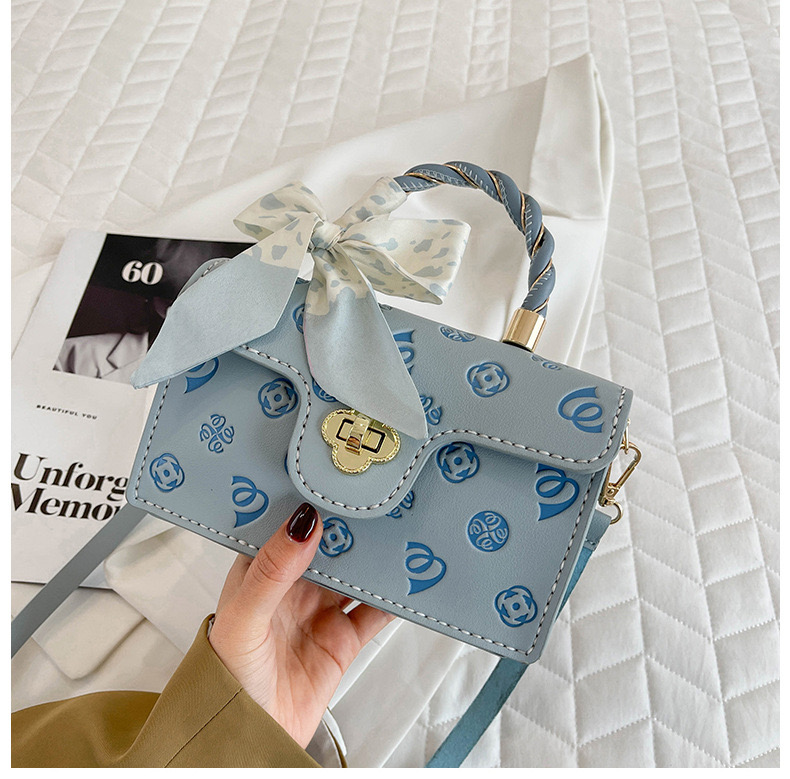 Handwoven DIY material sewn homemade small square hand woven cherry blossom crossbody bag as a gift for girlfriend H725