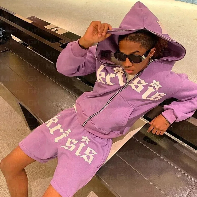 Oversized Hoodie Zip Hoodie Stars Print goth Punk Sweatshirt Mens hoodies Sport Coat Pullover Gothic Long Sleeve Y2k jacket emo 241209