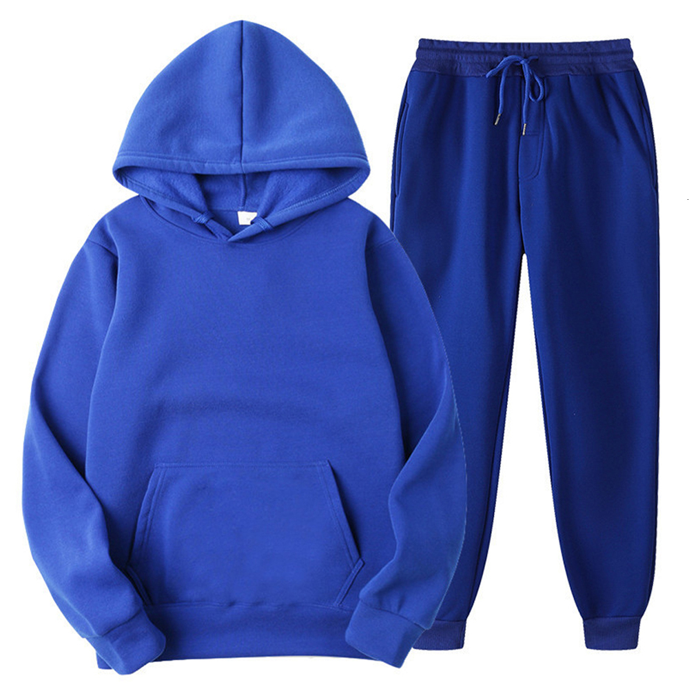Plain Fleece Sweatsuit Unisex Active Wear Men Two Piece Jogging Suits Wholesale Hoodie And Sweatpants Set Conjunto De Hombre