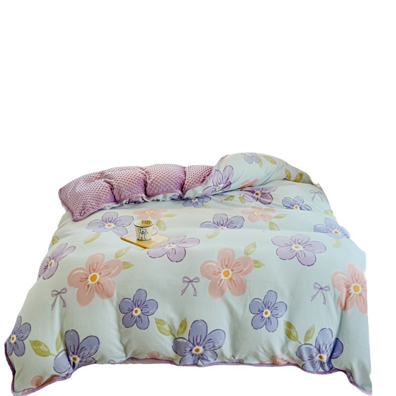 Thickened Milk Fleece Bean Quilt in Autumn and Winter, No Fluff Non-slip Duvet Cover