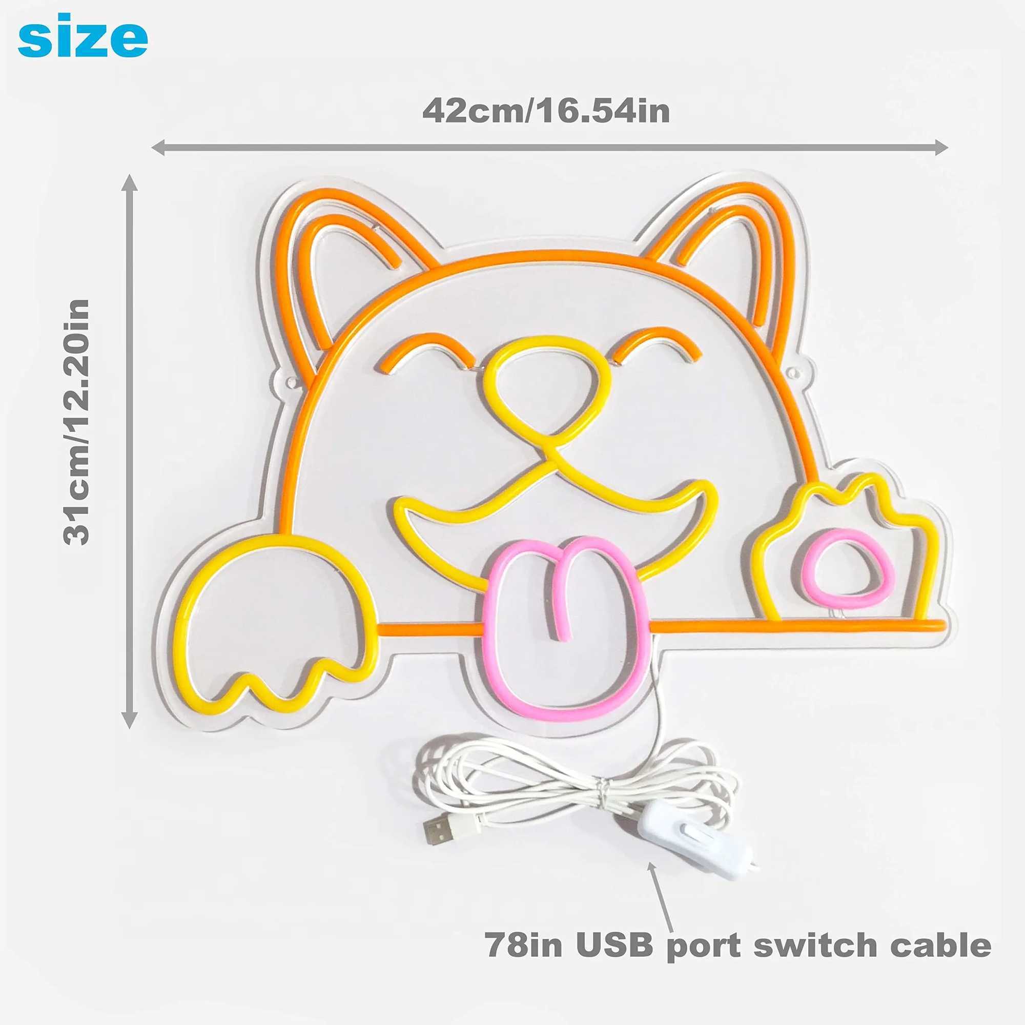 Cute dog LED neon light USB gift pet store commercial logo party bedroom wall mounted display decoration luminous neon light acrylic X241210 - view 3