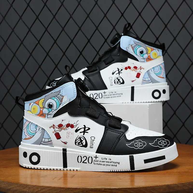 Autumn Winter Teenager Shoe for Boy High Top Walking Shoes Girls Quick Lacing Kids Casual Shoe Designer School Shoe Girls X241209