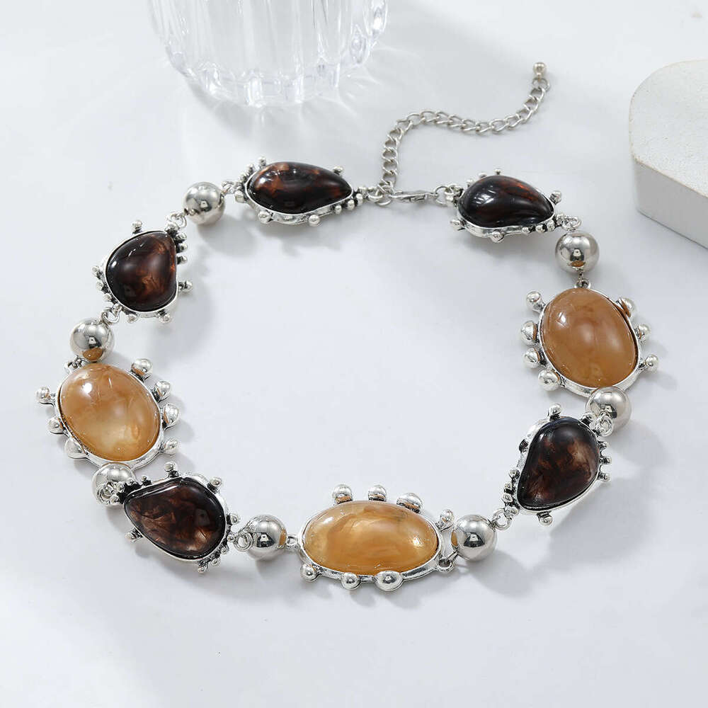 Autumn/Winter New Meilad Tiger Eye Stone Artistic Women's Necklace, niche collarbone chain accessories
