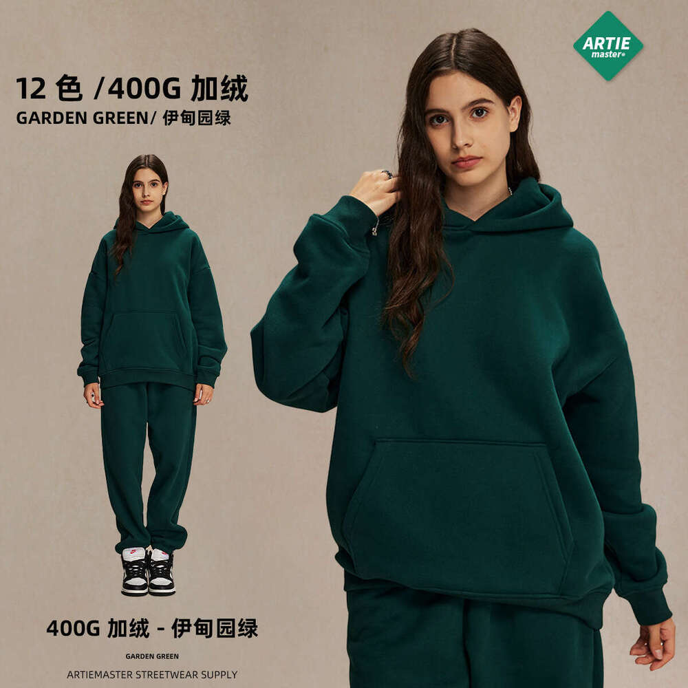 2024 Autumn/Winter New Product Shake 400g Trendy Brand Oversized Non Falg Fleece Thick Men's Hoodie